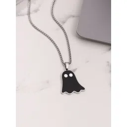 Yellow Chimes Men Stainless Steel Lovely Ghost Shaped Pendant with Chain-picture-31