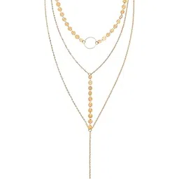 yellow chimes Multi Layered Choker Necklace for Women | Fashion Gold Plated Chain Necklace | Glam Chains | Western Necklace for Girls | Birthday Anniversary Gift for Women Wife-picture-19