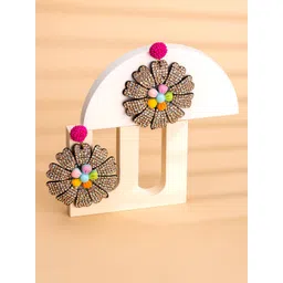 Yellow Chimes Multicoloured Contemporary Drop Earrings-picture-27