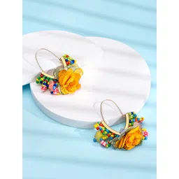Yellow Chimes Multicoloured Contemporary Hoop Earrings-picture-19