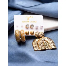 Yellow Chimes Multicoloured Contemporary Studs Earrings-picture-28