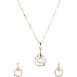 yellow chimes Necklace Set for Women Jewellery for Women Gold Toned Heart Shaped Crystal Studded Dual Heart Pendant Necklace Set with Earrings for Women and Girls Valentine Gift for Girls-picture-11