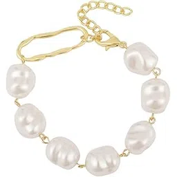 yellow chimes Pearl Bracelet For Woman | Fashion Golden Bracelet For Women Hand Accessories For Women | Pearls Charm Bracelets for Girls | Birthday Gift for Women Anniversary Gift for Wife-picture-40