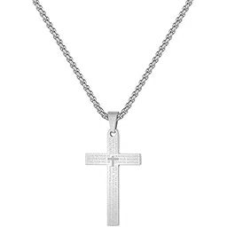 yellow chimes Pendant for Men and Boys Silver Pendants For Men | Stainless Steel Cross Pendant Necklace Chain for Men | Birthday Gift for Men and Boys Anniversary Gift for Husband-picture-32