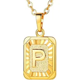 yellow chimes Pendant for Men and Women Gold Plated Alphabet Statement Chain Pendant Necklace for Men and Women.-picture-23