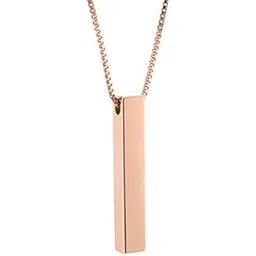 yellow chimes Pendants for Women Rosegold Plated Stainless Steel Bar Charm Chain Pendant for Women and Girls-picture-36
