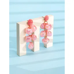 Yellow Chimes Pink Contemporary Drop Earrings-picture-31