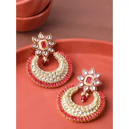 Yellow Chimes Red Contemporary Chandbalis Earrings-picture-13