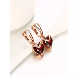 yellow chimes Red Heart Austrian Crystal 18K Rose Gold Plated Brass Clip-on Earring-picture-11