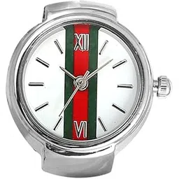 yellow chimes Ring For Women Stainless Steel Analog Watch Ring Stretchable Ring for Women and Girls (White)-picture-16