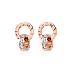 Yellow Chimes Rose Gold Plated Contemporary Drop Earrings-picture-42