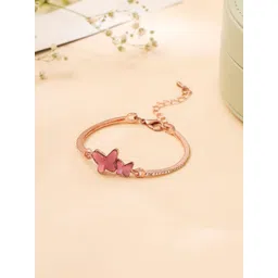 Yellow Chimes Rose Gold-Plated Cubic Zirconia Wraparound Bracelet-picture-27