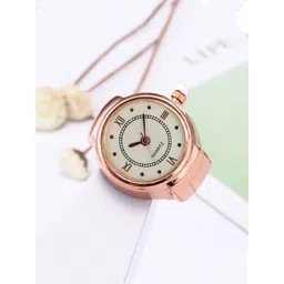 Yellow Chimes Rose-Gold-Plated Dial Analog Watch Stretchable Finger Ring-picture-24