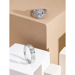 Yellow Chimes Set Of 2 Crystal Studded Adjustable Couple Rings image 1