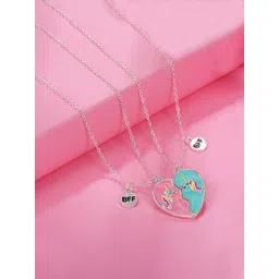 Yellow Chimes Set Of 2 Rhodium-Plated Pink & Blue Best Friend Pendant-picture-30