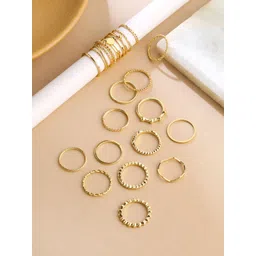 Yellow Chimes Set Of 24 Gold-Plated Finger Rings-picture-37