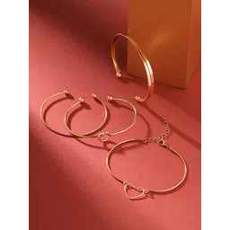 Yellow Chimes Set Of 4 Gold-Plated Cuff Bracelet-picture-16