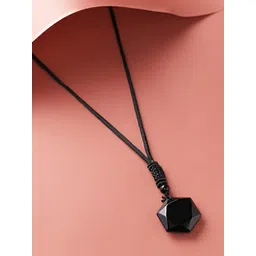 yellow chimes Stainless Steel High Polished Chain Pendant Black Crystal Diamond Crystal Crystal, Leather Pendant-picture-13