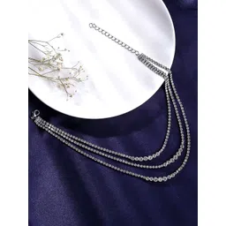 Yellow Chimes Unisex Silver Plated Crystals Necklace-picture-25