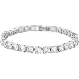 yellow chimes Valentine Gift for Girls Bracelet for Women and Girls | White Crystal Bracelets for Women Swiss Zircon Bracelet | Birthday Gift for Girls & Women Anniversary Gift for Wife-picture-45