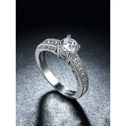 yellow chimes Valentines day Special White Crystal Adjustable Finger Rings for Women Metal Rhodium Plated Ring-picture-11