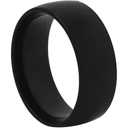 yellow chimes Western Style Titanuium Black Band Ring for Men and Women-picture-25