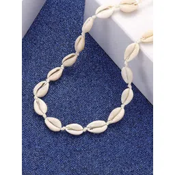 Yellow Chimes White Shell Design Choker Necklace-picture-18
