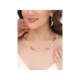 Yellow Chimes White Stone Necklace Set A5 Crystal-picture-11