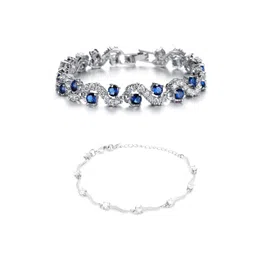 Yellow Chimes Women Set Of 2 Crystals Link Bracelet-picture-20