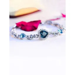 Yellow Chimes Women Set Of 2 Rose Gold & Silver-Toned Link Bracelet-picture-43