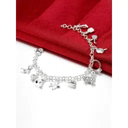 Yellow Chimes Women Silver-Plated Charm Bracelet-picture-36