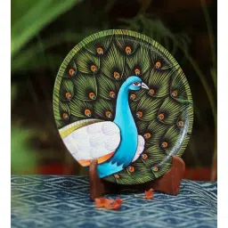 yellow verandah Multicoloured Handpainted Jauna Mdf Pichwai Wall Plate-picture-40