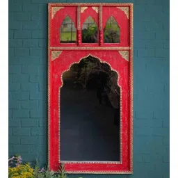 yellow verandah Red Wood Contemporary Wall Mirror-picture-14