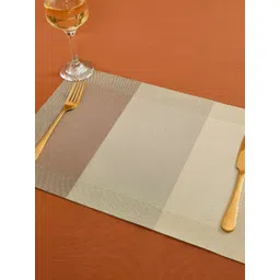 Yellow Weaves 6-Pcs Beige & Brown Colourblocked Table Placemats-picture-26