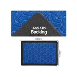 Yellow Weaves Blue Textured Anti-Slip Doormats image 2