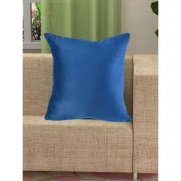 Yellow Weaves Blue Velvet Square Cushion Cover-picture-11