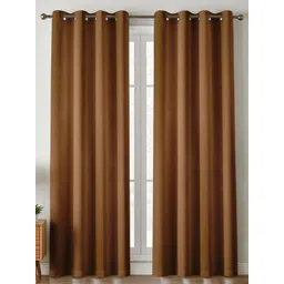 Yellow Weaves Brown 2 Pieces Black Out Door Curtains-picture-16