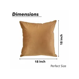 Yellow Weaves Brown 2 Pieces Velvet Square Cushion Covers image 5