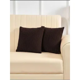 Yellow Weaves Coffee Brown Set of 2 Square Cushion Covers-picture-26