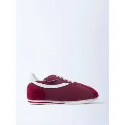 Yellow by Westside Maroon Stripe-Detail Lace-Up Sneakers-picture-37