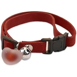 YellowCult Fancy & Comfortable Pet Collars for Cats, Puppies, Small Dogs, Fat Rabbits with Adjustable Size, Bell, Resin Heart & Buckle Safety Lock-[Suede Leather] - [Red]-picture-30