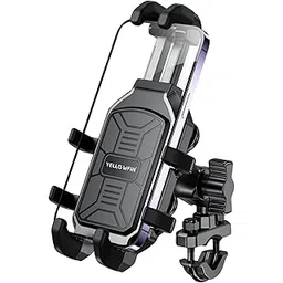 YELLOWFIN Claw Grip Motorcycle Mobile Holder with Action Camera Mount with Vibration Damper, 720° Rotation Universal Phone Holder for Motorcycle, Bicycle, E-Bike, 5.4''–7.2'' Smartphones (BKW 2in1)-picture-23