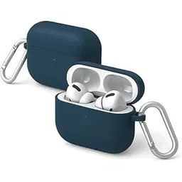 Yellowinc Hybrid Magnetic Auto-Lock Case Cover for Apple Airpods Pro 3 (2025), with Cleaning Pen & Carabiner (Navy Blue, Liquid Silicone)-image-23