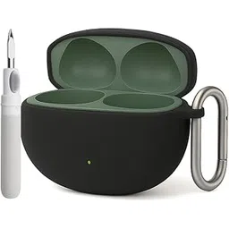 Yellowinc Silicone Case Cover for OnePlus Buds 4 with Earphone Cleaning Pen & Heavy Duty Carabiner (Black)-image-7