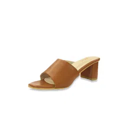 yellowsoles Women Tan Colourblocked Block Mules-picture-17