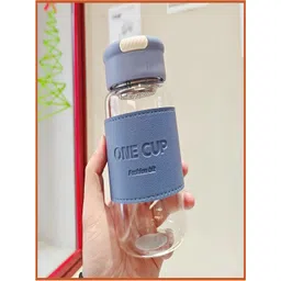 YELONA Blue Single Glass Solid Double Wall Vacuum Water Bottle image 2