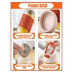 YELONA Blue Single Glass Solid Double Wall Vacuum Water Bottle image 4