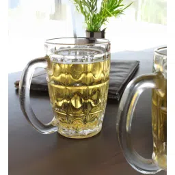 Yera Glass Premium Beer Mugs with Handle, 375 Ml, Set of 1, Line Design Large Heavy Mug for Drinking Wheat Beer, Stein, Ale, Multi-Use Freezer Safe, Pack of 1-picture-22