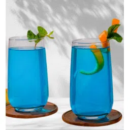 Yera Prima Berlin Zest Designer Tumbler Set of 6, 260 ml Each | Transparent | Hot & Cold Drinks, Juice, Cocktail, Milkshake, Smoothie | Ideal for Home, Party, Restaurant, Gifting | Special Occasions image 1