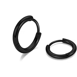 yesteel 6mm Surgical Steel Hoop Earrings, Black Small Huggie Hoop Earrings Hypoallergenic, 18G Hoop Earrings Men Huggy Hoops Sleeper Cartilage Earrings for Women-picture-46